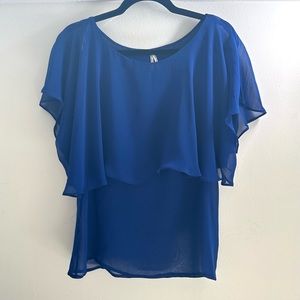 Cotton Candy LA Women’s Blouse CT-1074 in Bright Blue